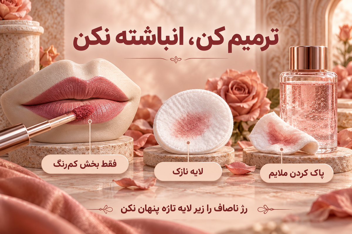 روش تمدید و پاک کردن رژلب جامد و مایع