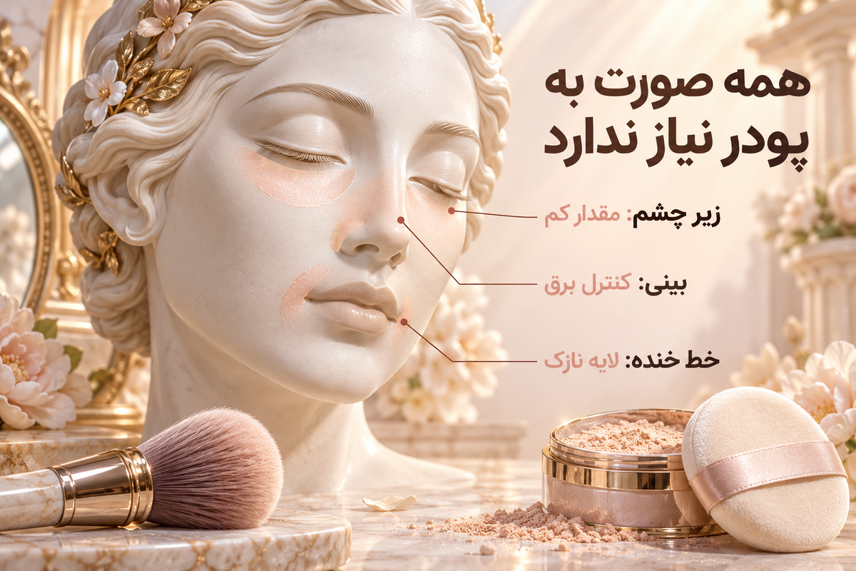تثبیت ارایش زیر چشم با پودر فیکس