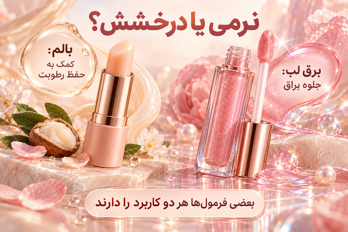 مقایسه کاربرد بالم لب و برق لب