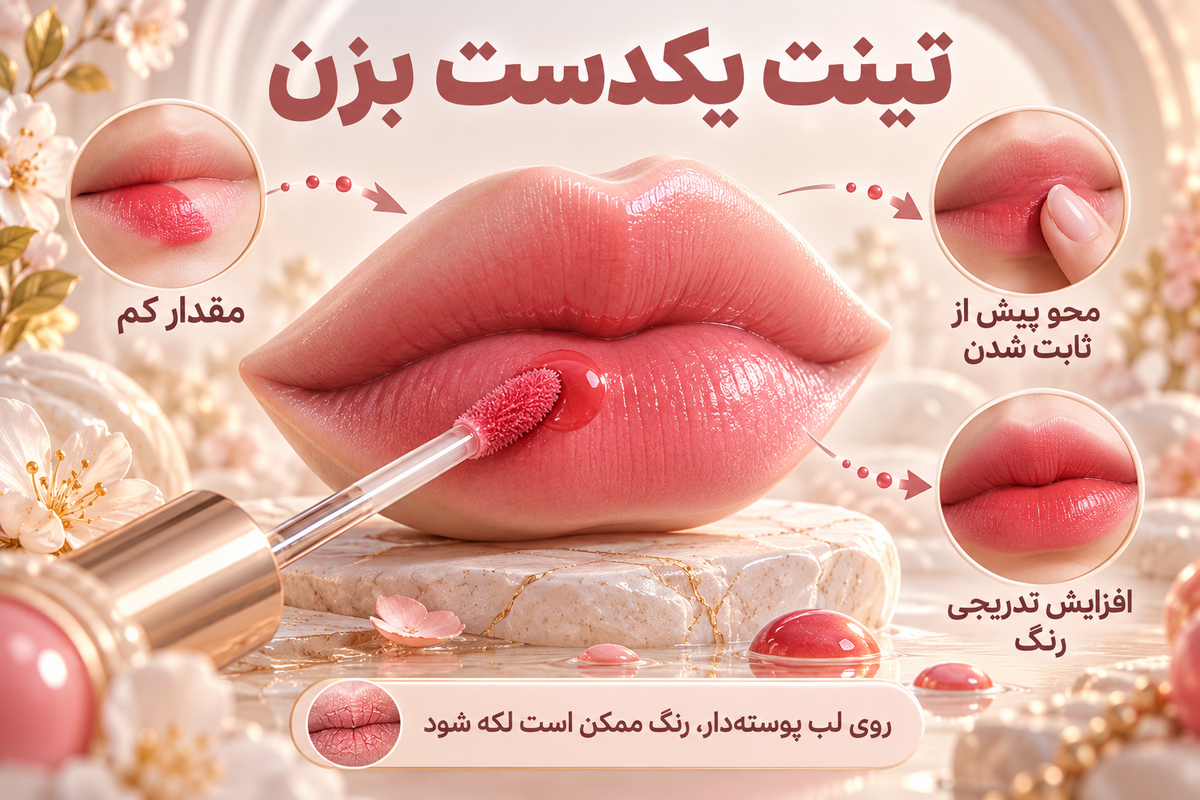 روش زدن تینت لب