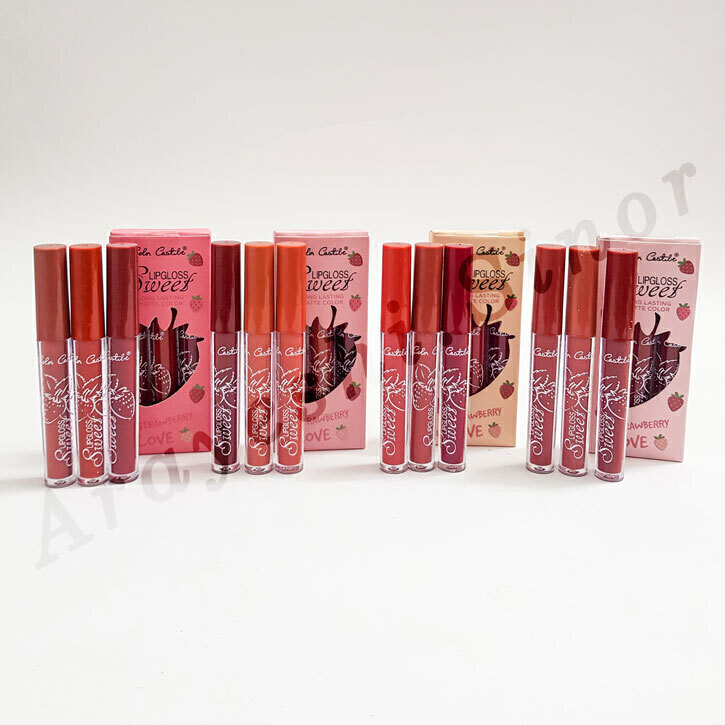 رژلب مایع توت فرنگی کالر کاستل پک 3 عددی