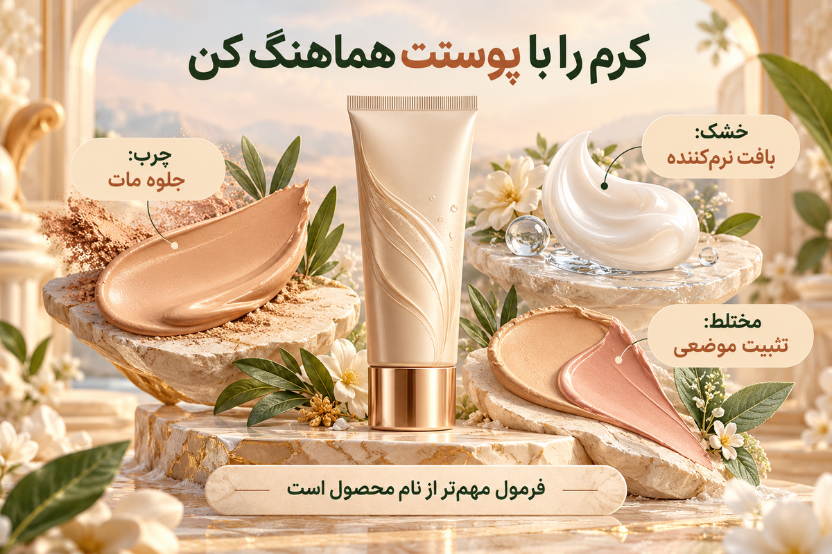 هماهنگی رنگ کرم با رنگ پوست