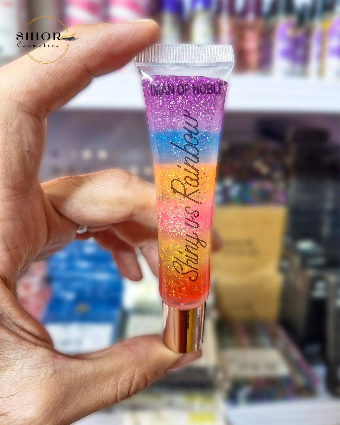  لیپ گلاس رنگین کمانی iman of noble 