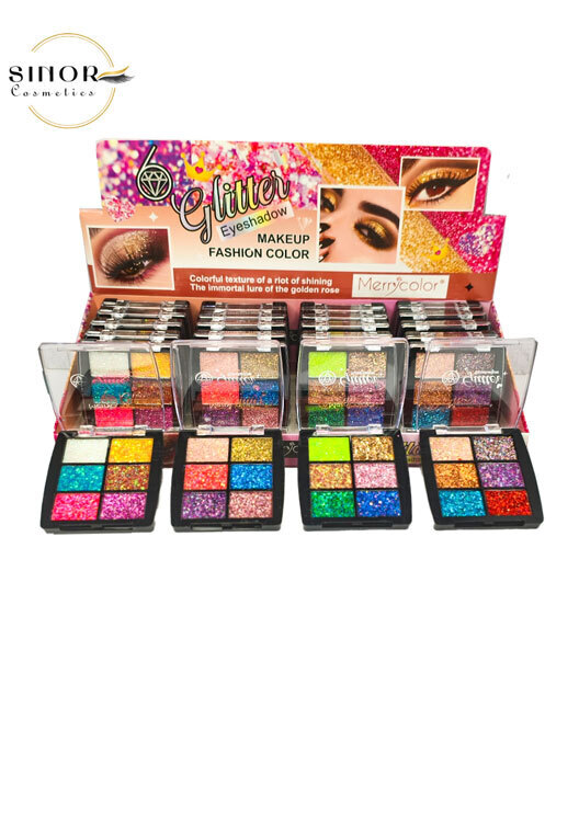  پالت سایه گلیتری 6 رنگ مزی کالر 