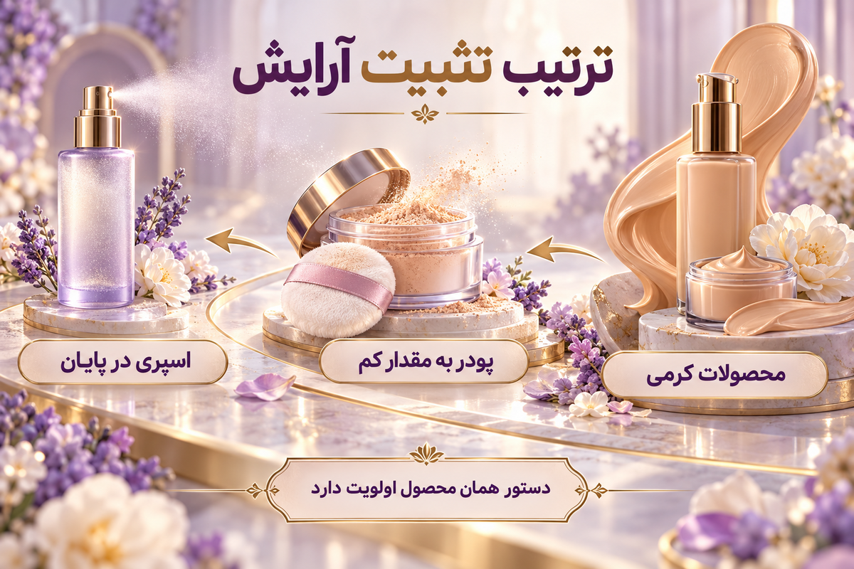 ترتیب استفاده از اسپری فیکس و پودر فیکس