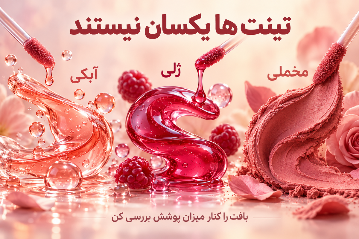 مقایسه بافت رژ و تینت